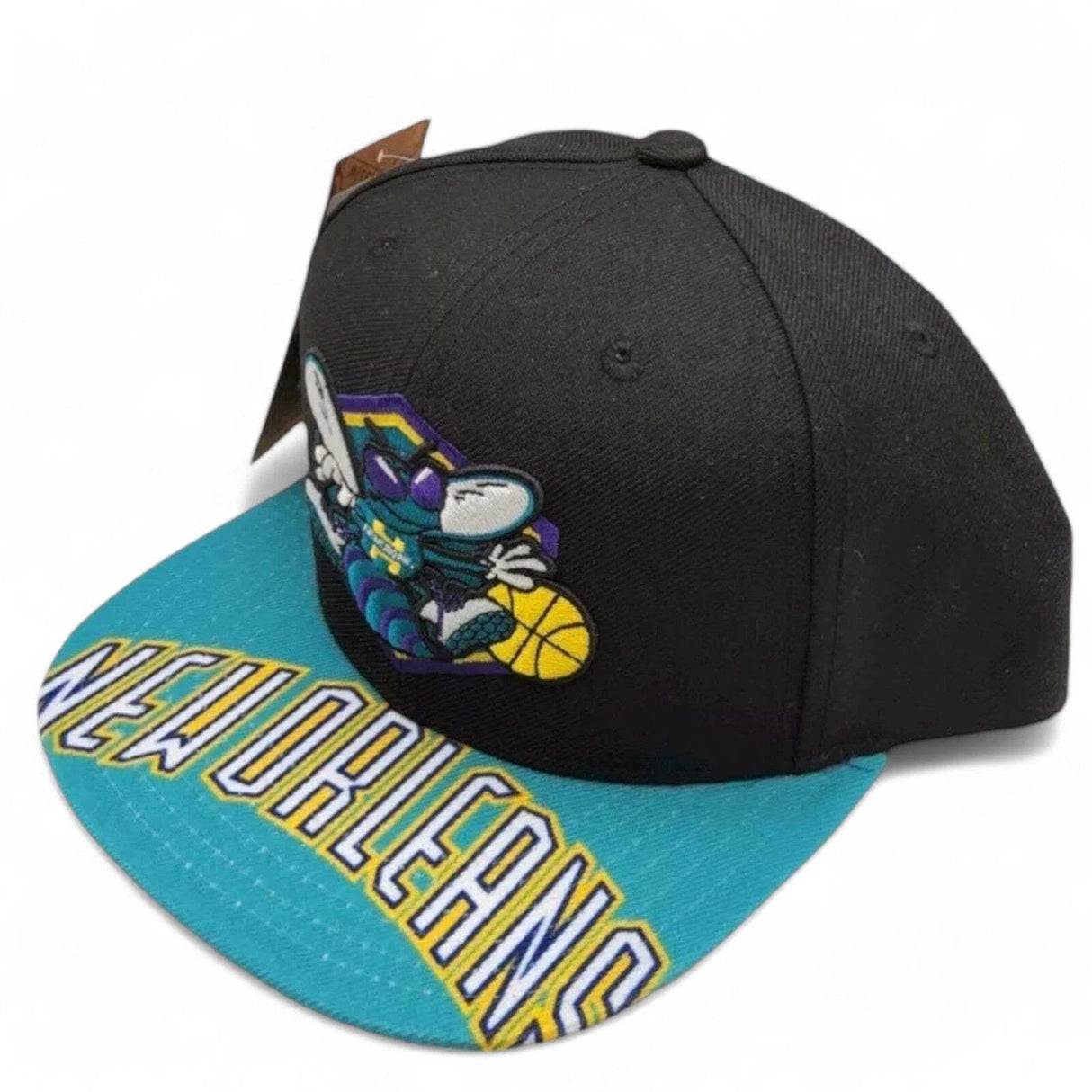 New Orleans Hornets Black/Teal Snapback - Mitchell & Ness -