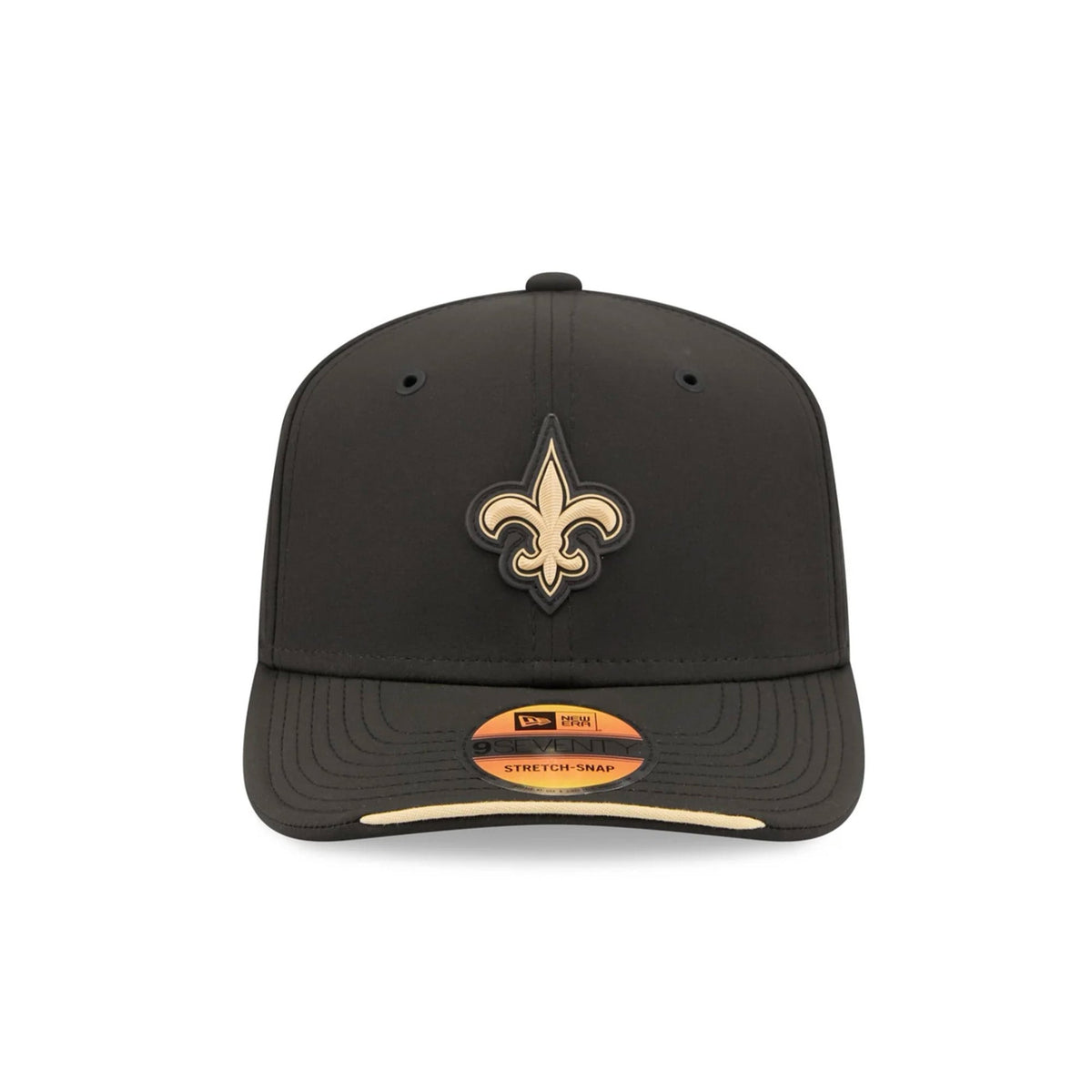 New Orleans Saints 2026 NFL Sideline Collection Black 9SEVENTY Stretch-Snap Hat - New Era - 23850512701