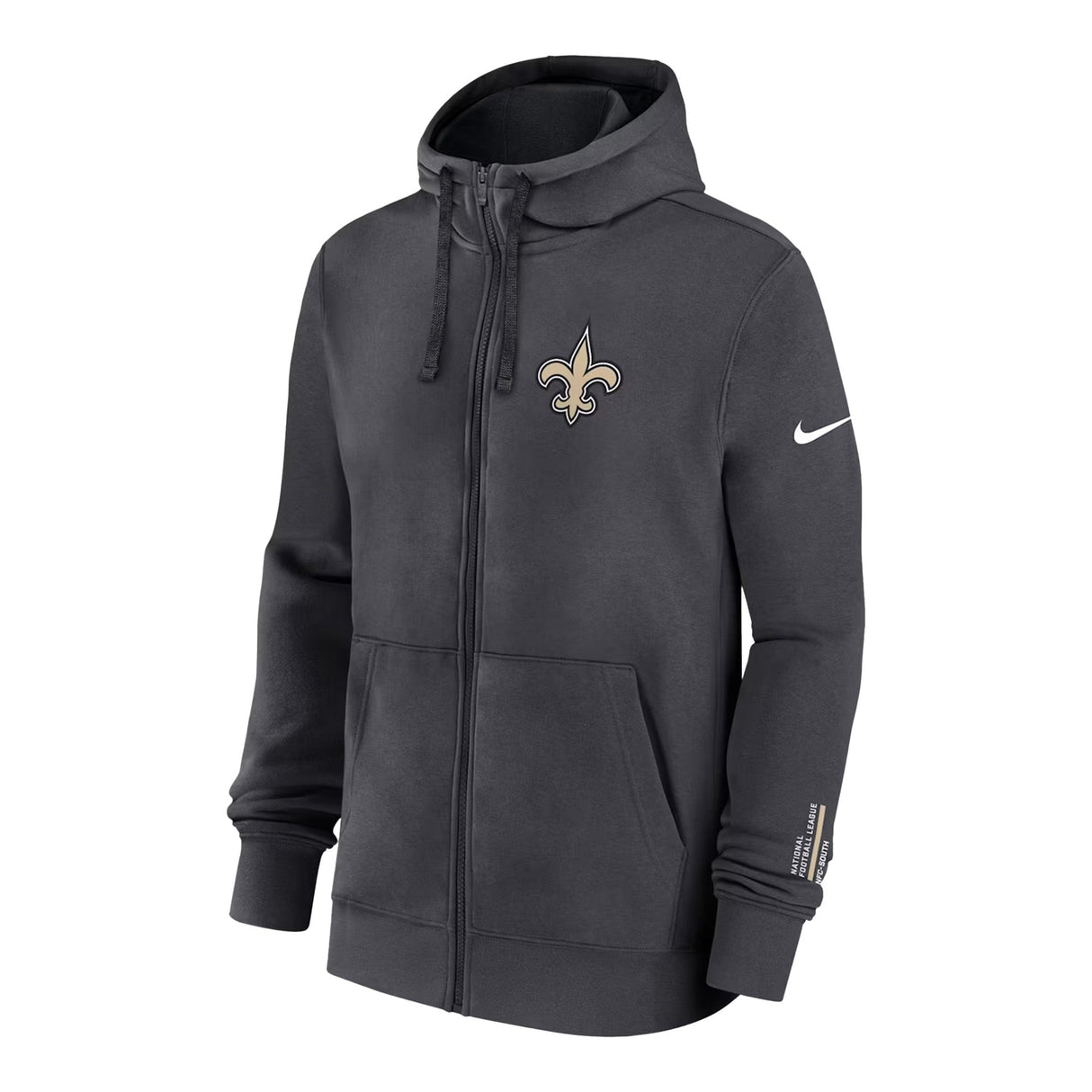 New Orleans Saints Nike Anthracite Primetime Club Full - Zip Hoodie - Nike -