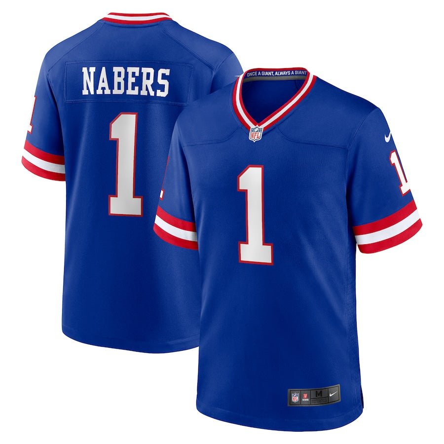 New York Giants Malik Nabers 1 Royal Nike Game Player Jersey - Nike -