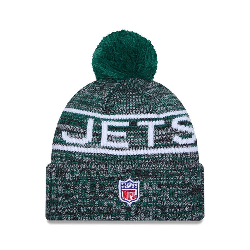 New York Jets Script Pom Cuffed Knit Beanie - New Era -