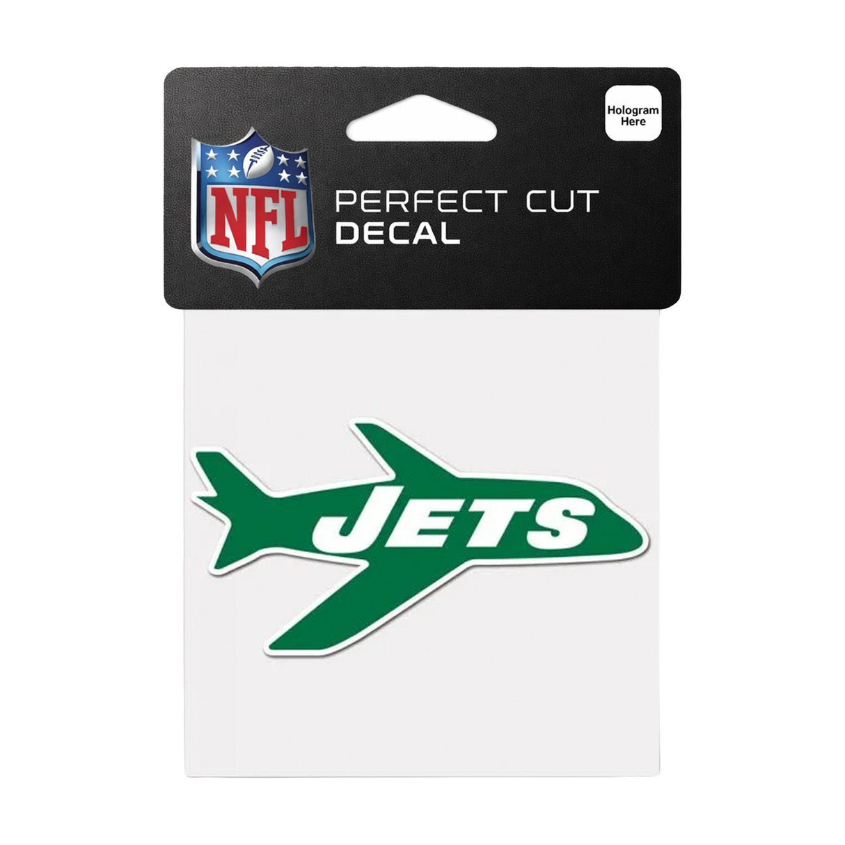 New York Jets Throwback Airplane Logo 4x4 Perfect Cut Decal - Wincraft - 3210118