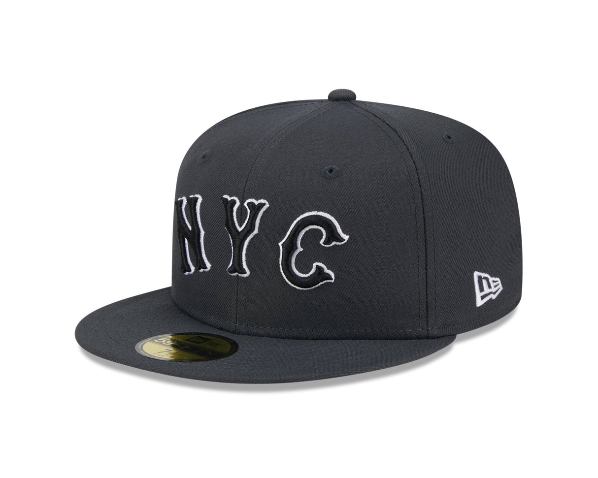 New York Mets Charcoal Pink NYC Patch 59FIFTY Fitted - New Era -