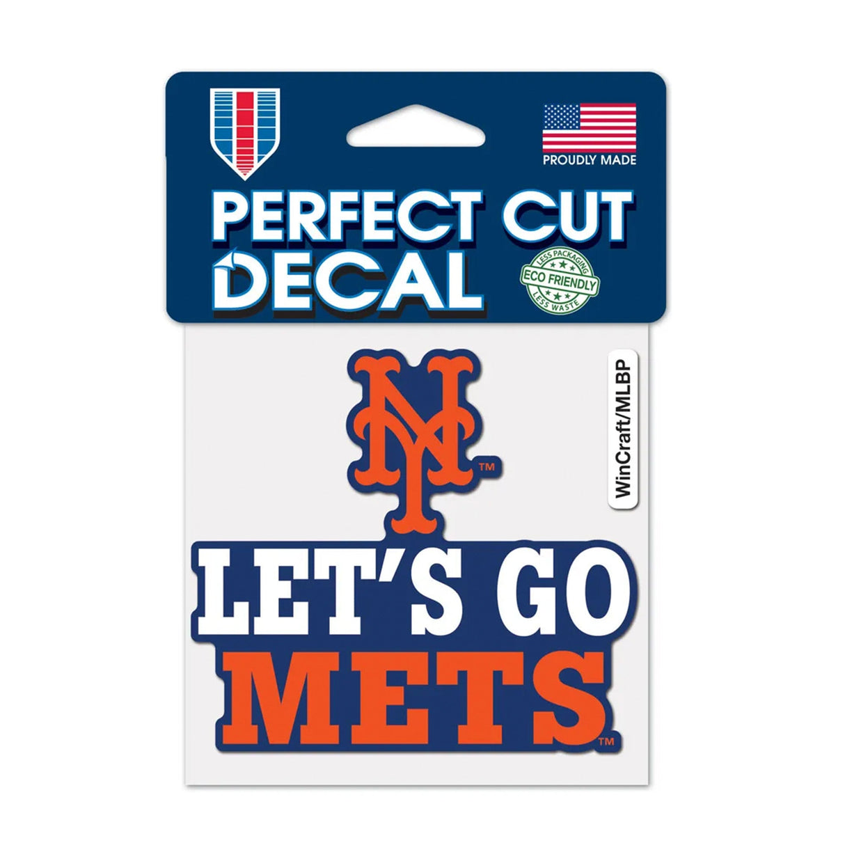 New York Mets Let’s Go Mets Slogan 4x4 Perfect Cut Decal - Wincraft - 3211417