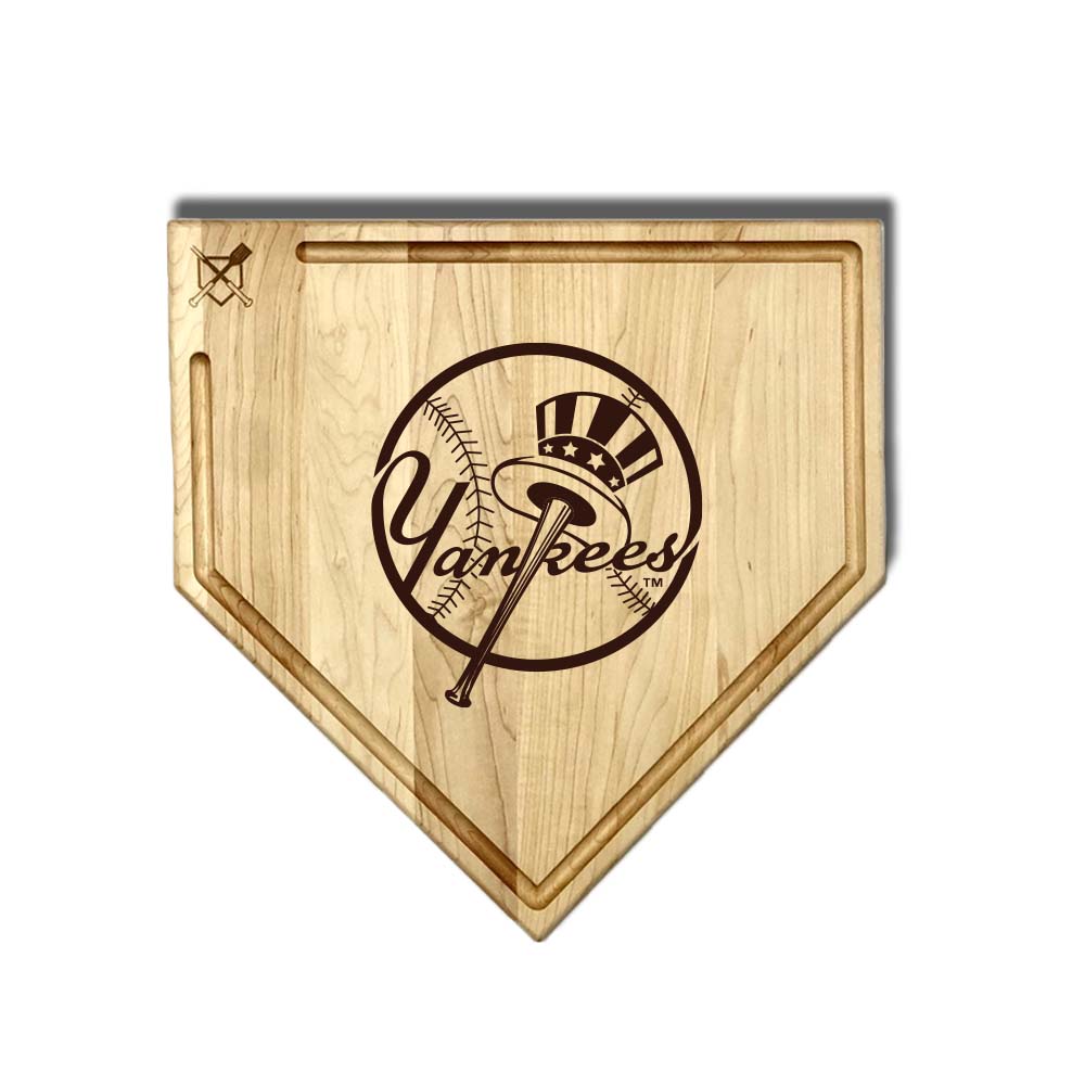 New York Yankees Home Plate Cutting Boards | Multiple Sizes | Multiple Designs - Baseball BBQ -