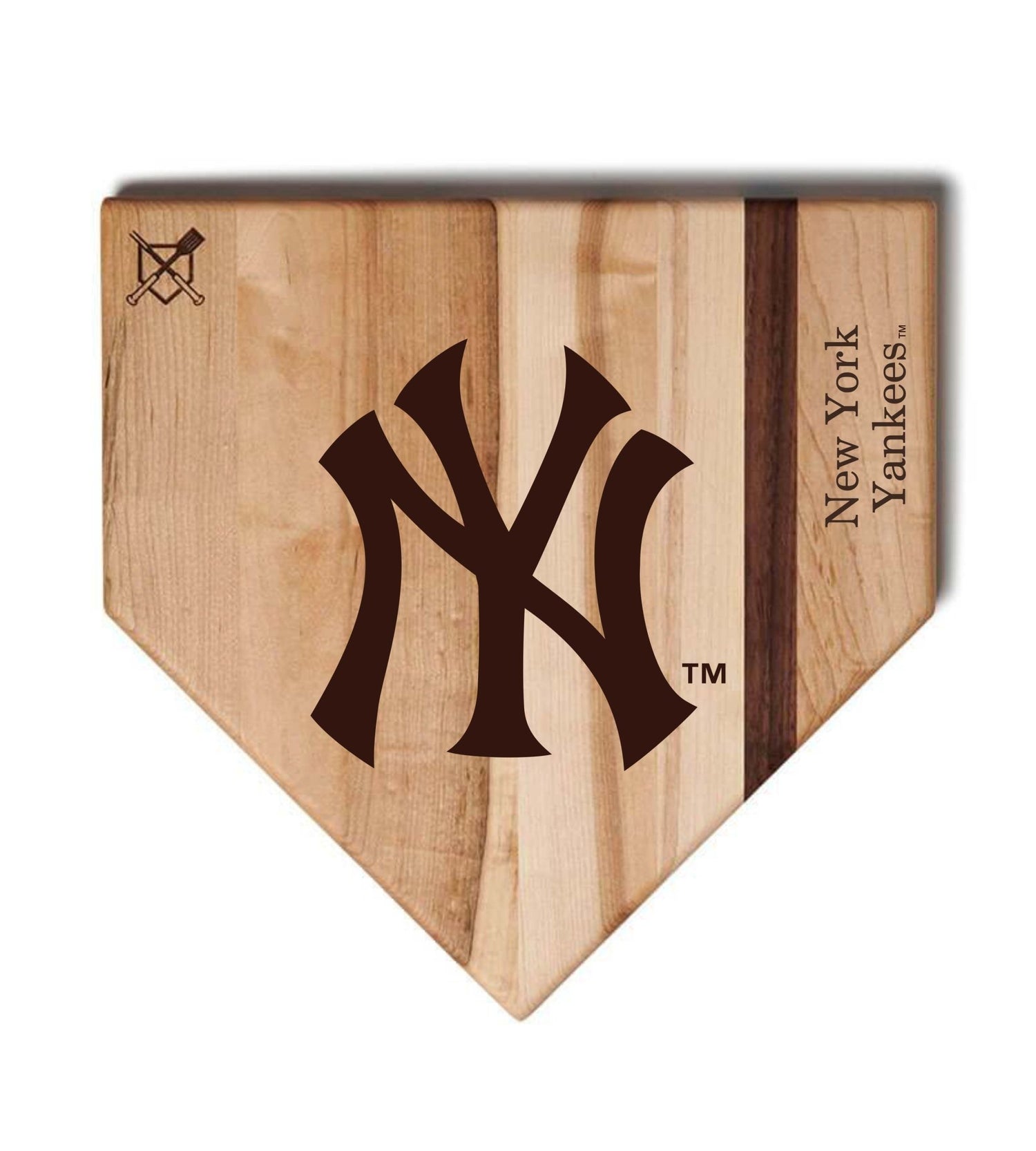 New York Yankees Home Plate Cutting Boards | Multiple Sizes | Multiple Designs - Baseball BBQ -