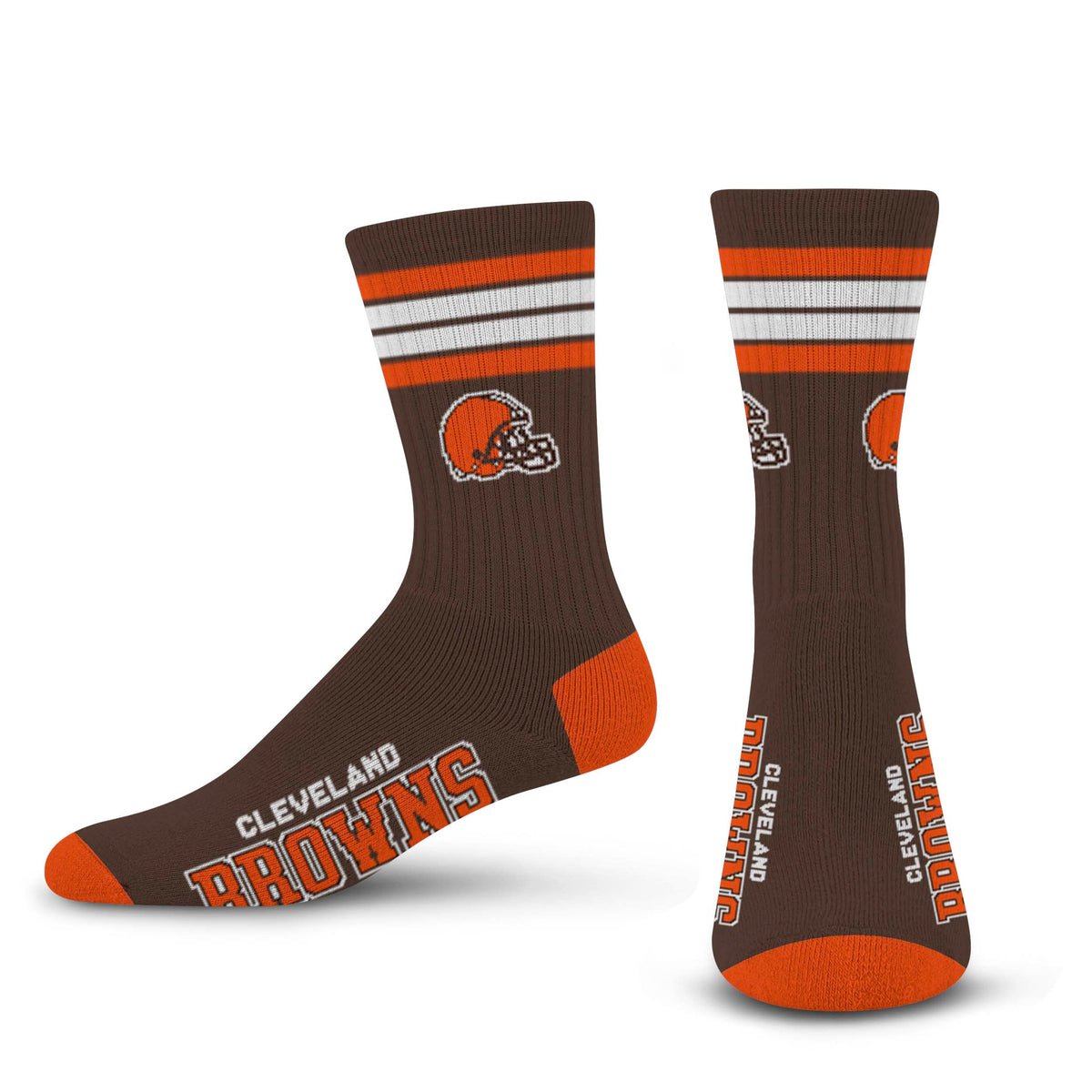 NFL 4 - Stripe "Deuce" Performance Crew Socks - CHOOSE YOUR TEAM - For Bare Feet -