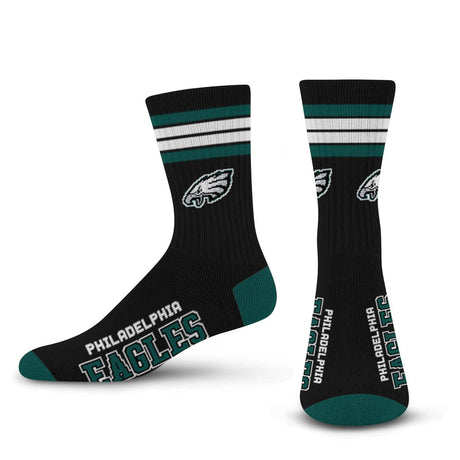 NFL 4 - Stripe "Deuce" Performance Crew Socks - CHOOSE YOUR TEAM - For Bare Feet -