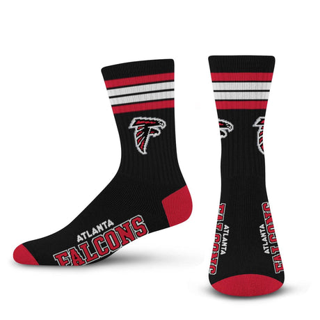 NFL 4 - Stripe "Deuce" Performance Crew Socks - CHOOSE YOUR TEAM - For Bare Feet -