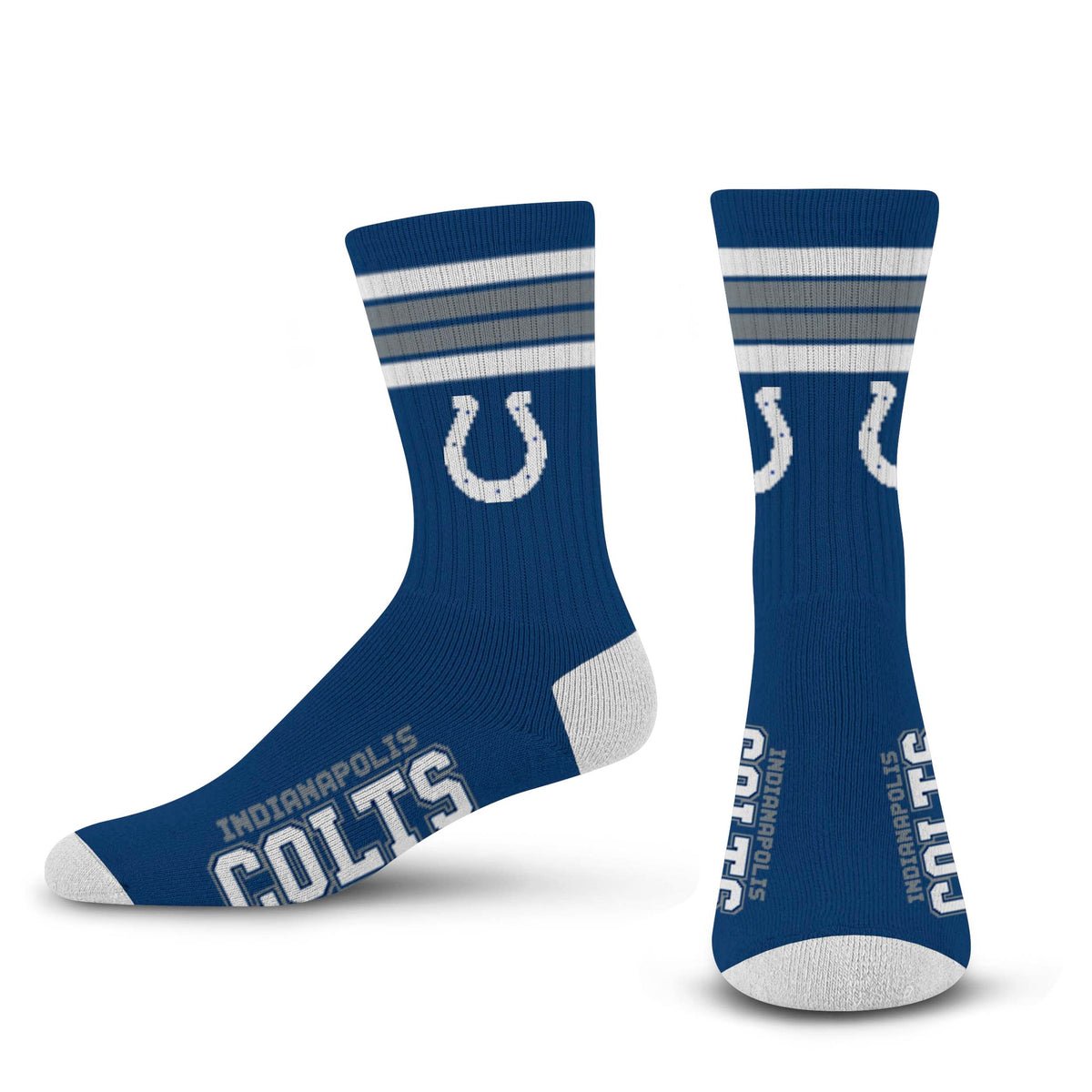 NFL 4 - Stripe "Deuce" Performance Crew Socks - CHOOSE YOUR TEAM - For Bare Feet -