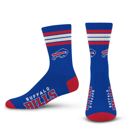 NFL 4 - Stripe "Deuce" Performance Crew Socks - CHOOSE YOUR TEAM - For Bare Feet -