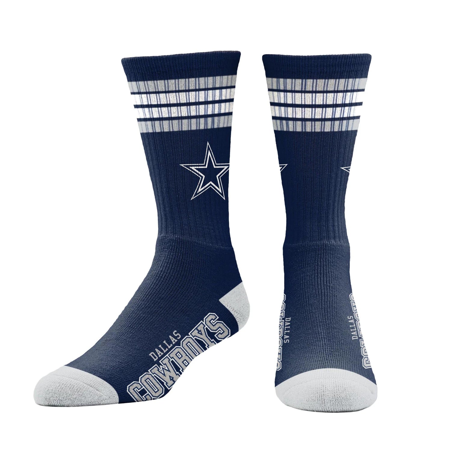 NFL 4 - Stripe "Deuce" Performance Crew Socks - CHOOSE YOUR TEAM - For Bare Feet -