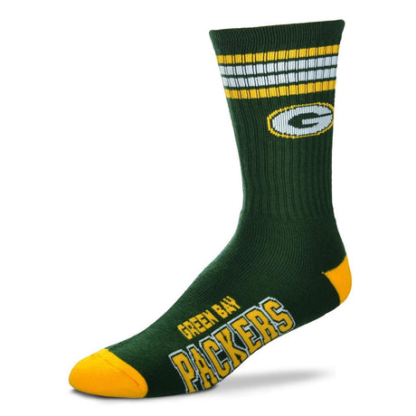 NFL 4 - Stripe "Deuce" Performance Crew Socks - CHOOSE YOUR TEAM - For Bare Feet -