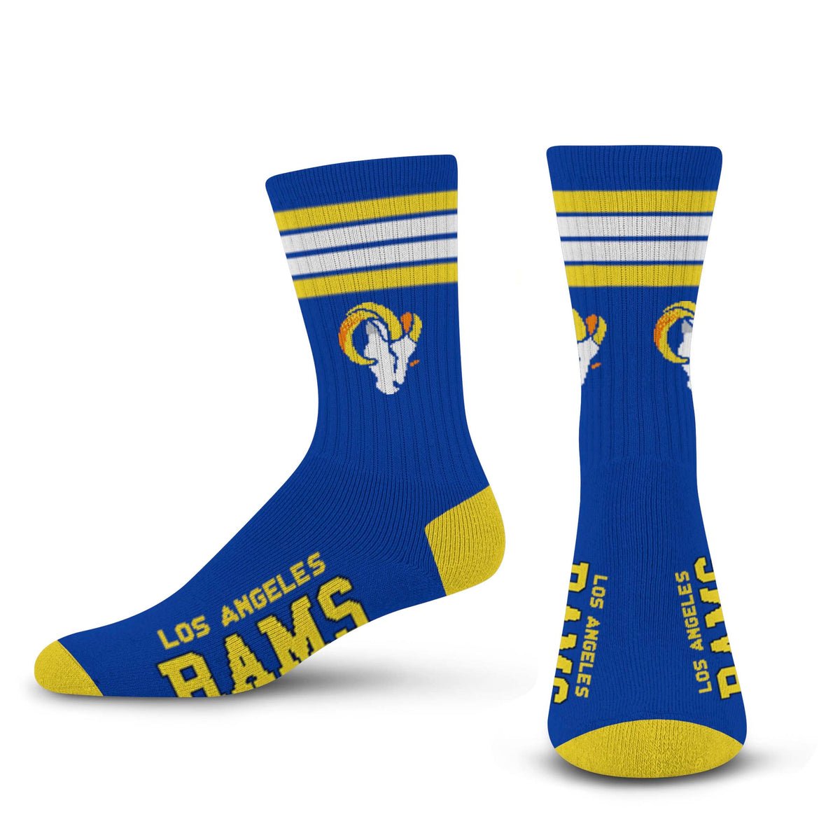 NFL 4 - Stripe "Deuce" Performance Crew Socks - CHOOSE YOUR TEAM - For Bare Feet -