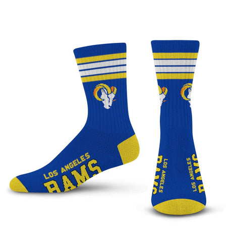 NFL 4 - Stripe "Deuce" Performance Crew Socks - CHOOSE YOUR TEAM - For Bare Feet -