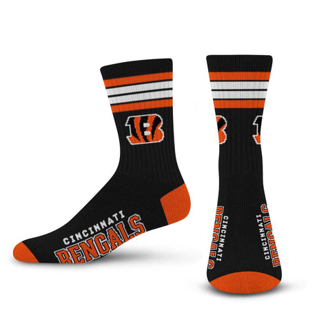 NFL 4 - Stripe "Deuce" Performance Crew Socks - CHOOSE YOUR TEAM - For Bare Feet -