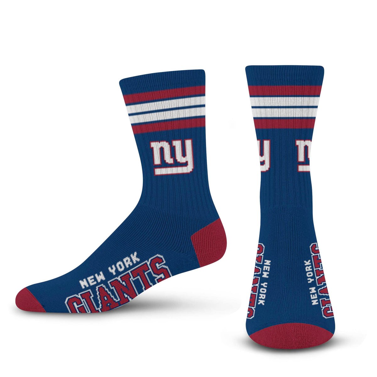 NFL 4 - Stripe "Deuce" Performance Crew Socks - CHOOSE YOUR TEAM - For Bare Feet -
