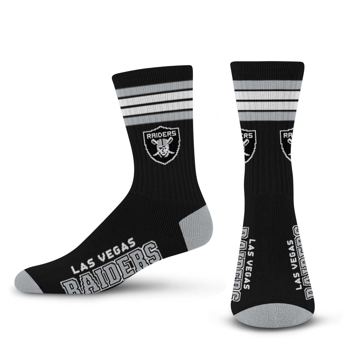 NFL 4 - Stripe "Deuce" Performance Crew Socks - CHOOSE YOUR TEAM - For Bare Feet -