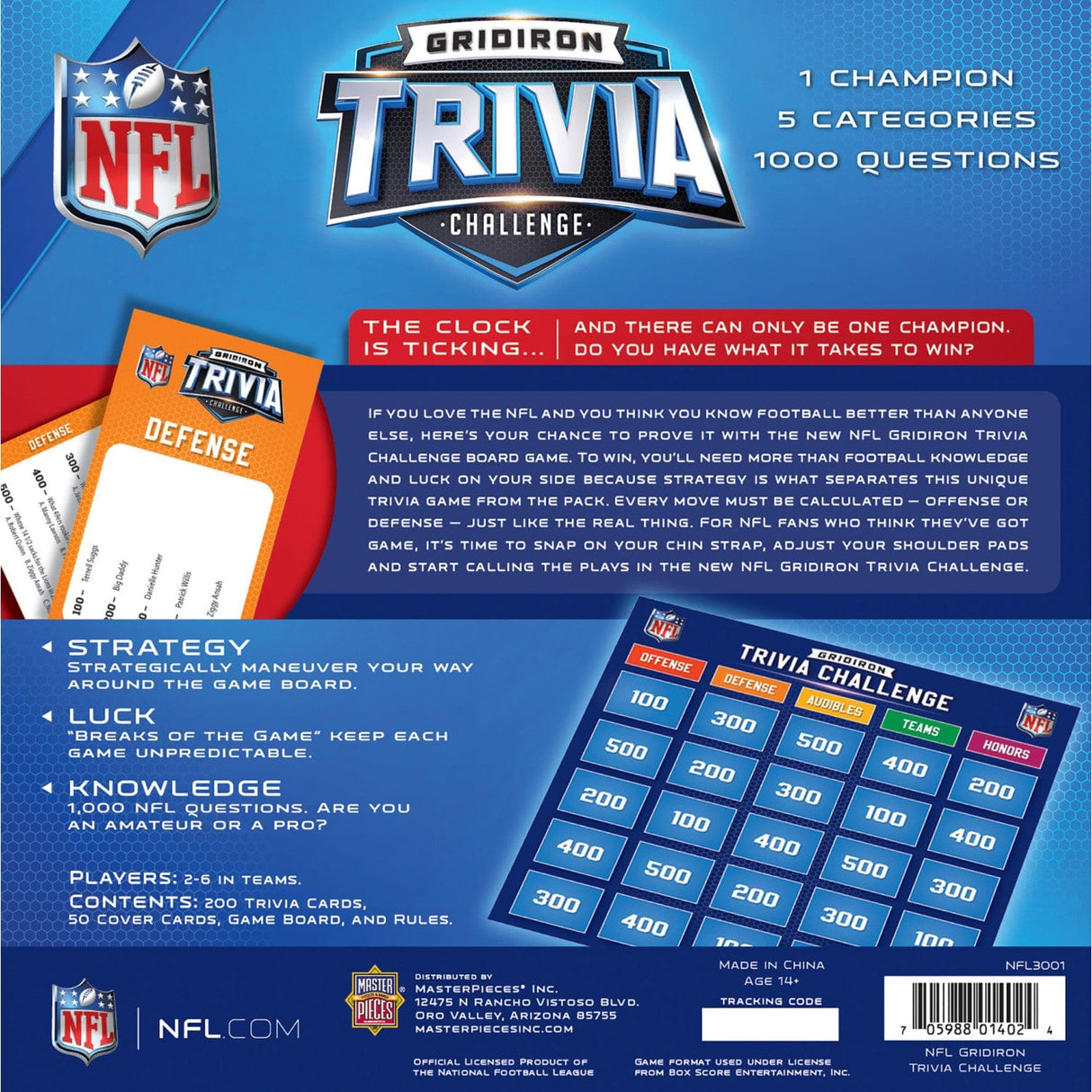 NFL - Gridiron Trivia Challenge - MasterPieces Puzzle Company INC - 705988014024