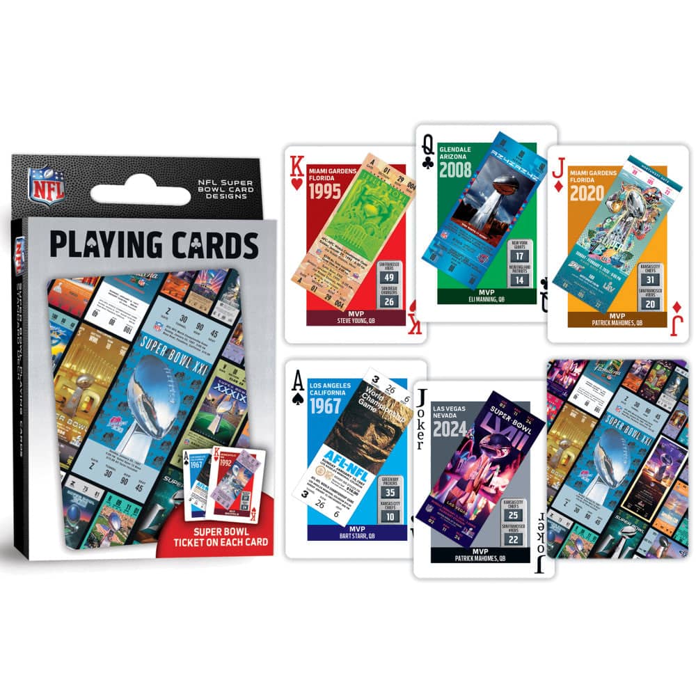 NFL Super Bowl Ticket Playing Cards - 54 Card Deck - MasterPieces Puzzle Company INC - 705988917851