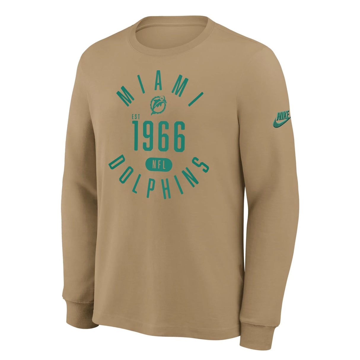 Nike® Dri - Fit Miami Dolphins Parachute Beige Rewind Long Sleeve Tee - Nike -