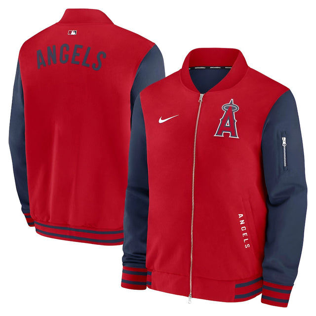 Nike Los Angeles Angels Dugout Jacket - Red & Navy - Nike -