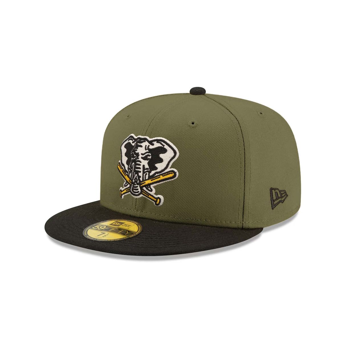 Oakland Athletics 50th Anniversary Patch Olive & Black "Field Issue" 59FIFTY Fitted Hat - New Era -