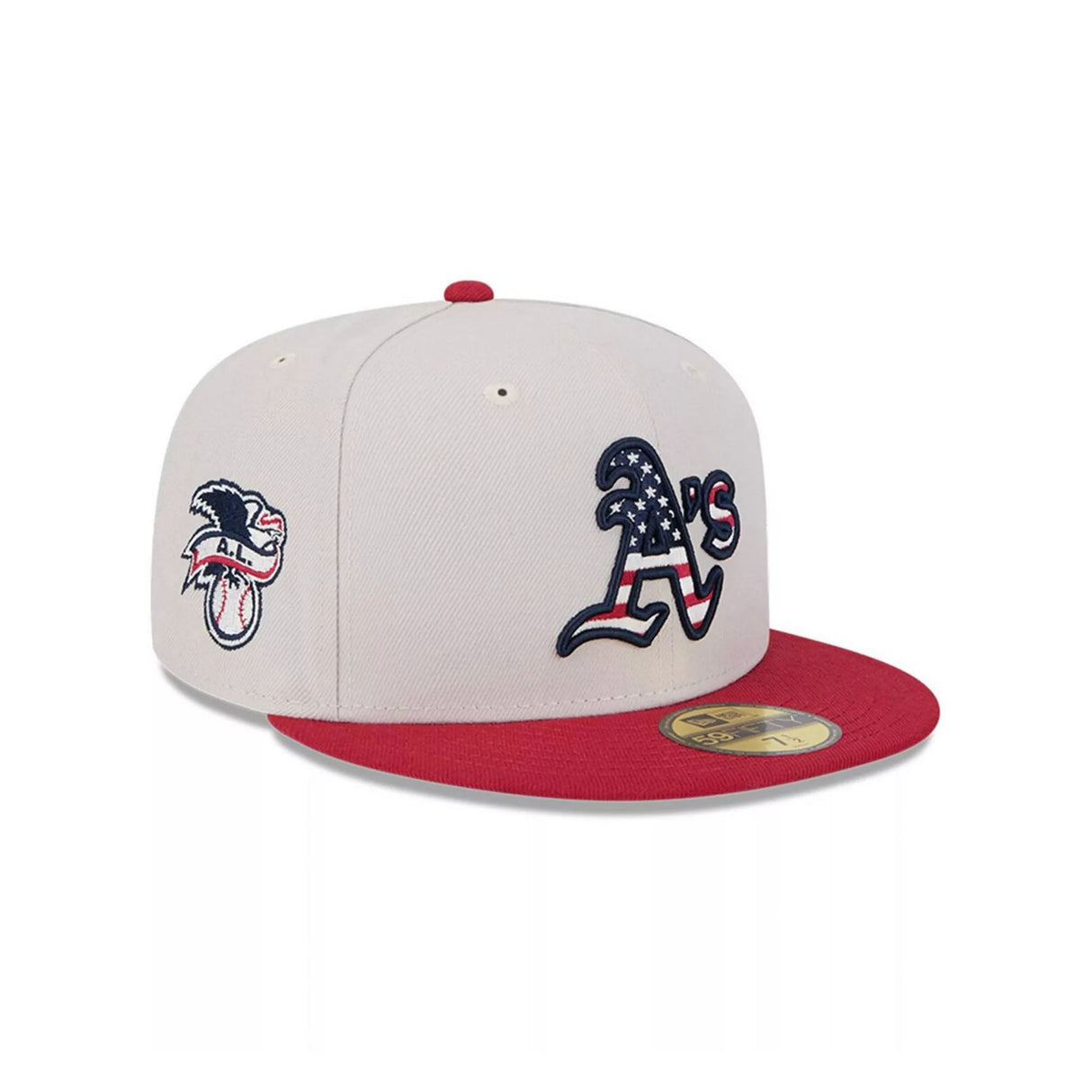 Oakland Athletics Cream/Red Independence Day 59FIFTY Fitted Hat - New Era -