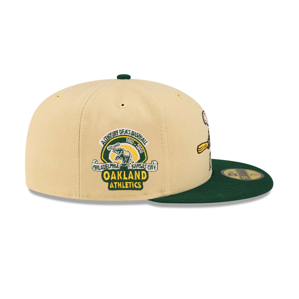 Oakland Athletics Mascot 100th Anniversary Patch 59FIFTY Fitted - Beige & Green - New Era -