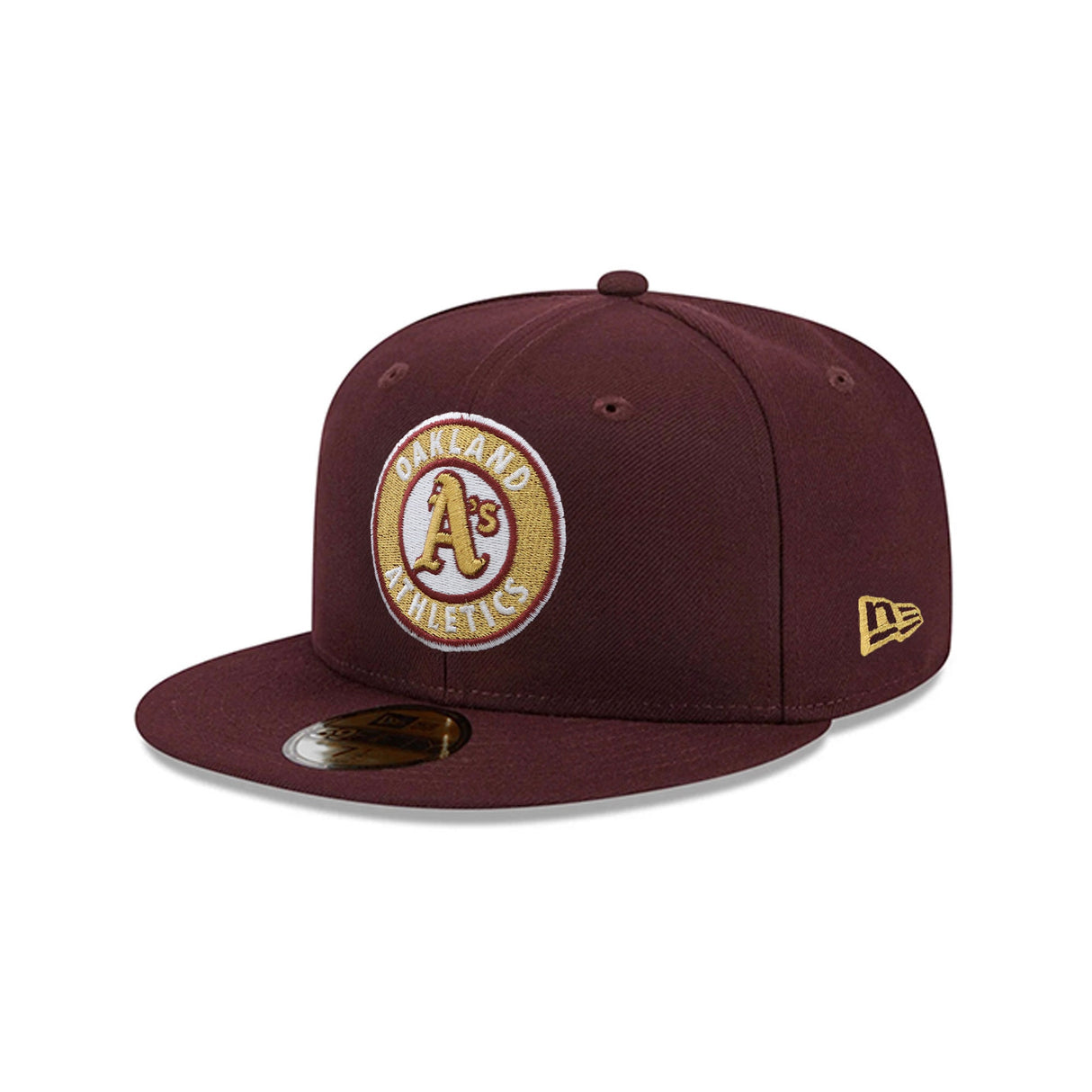 Oakland Athletics Metallic Gold Logo Maroon 59FIFTY Fitted Hat - New Era - 23863840101