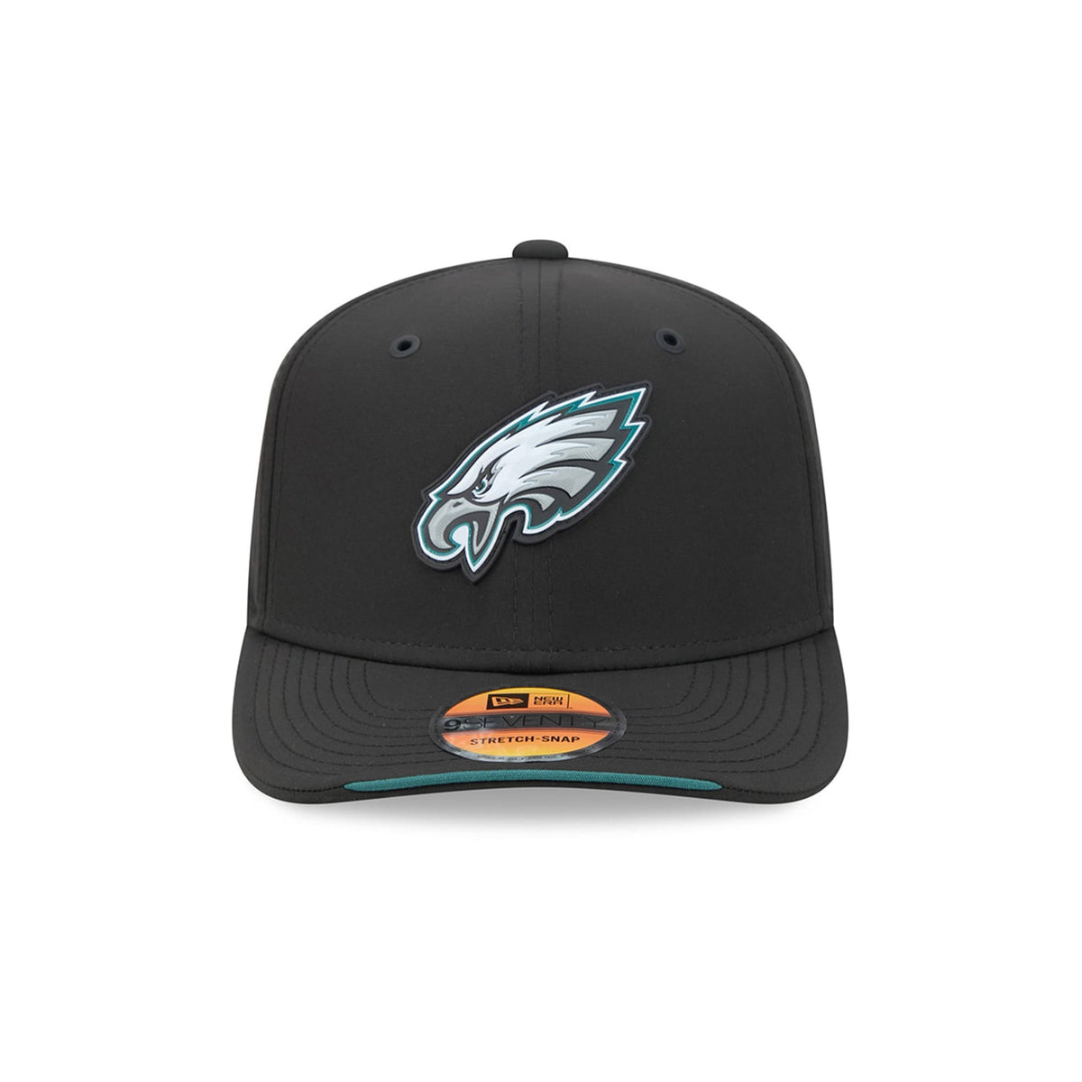 Philadelphia Eagles 2026 NFL Sideline Collection Black 9SEVENTY Stretch-Snap Hat - New Era - 23850511407