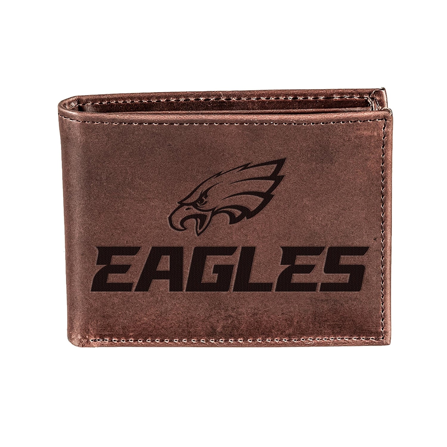 Philadelphia Eagles, Bi - Fold Wallet, Brown, CH, 100% Genuine Leather - EG Collective - 808412080111