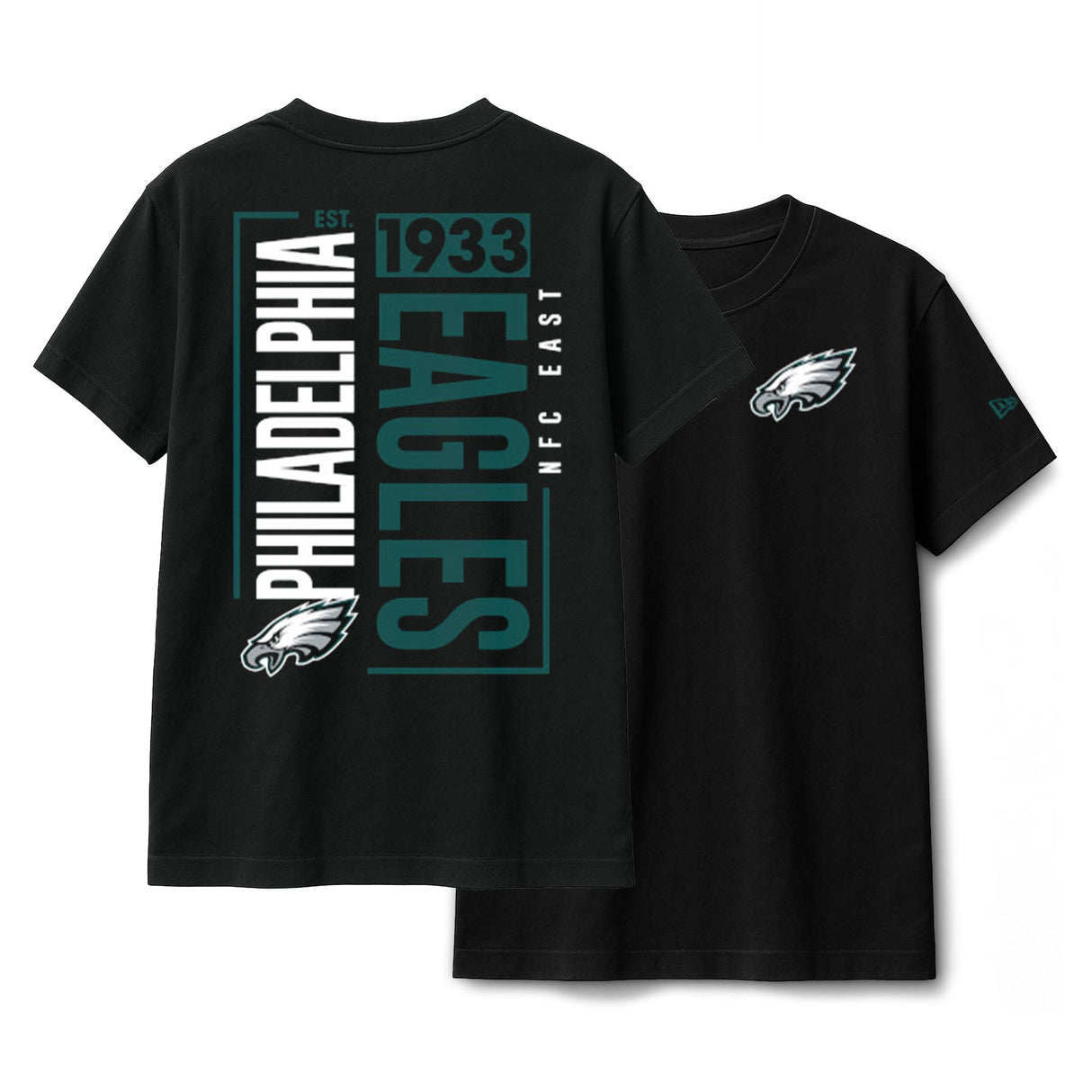 Philadelphia Eagles Black New Era 2 - Hit Boxy T-Shirt - New Era -