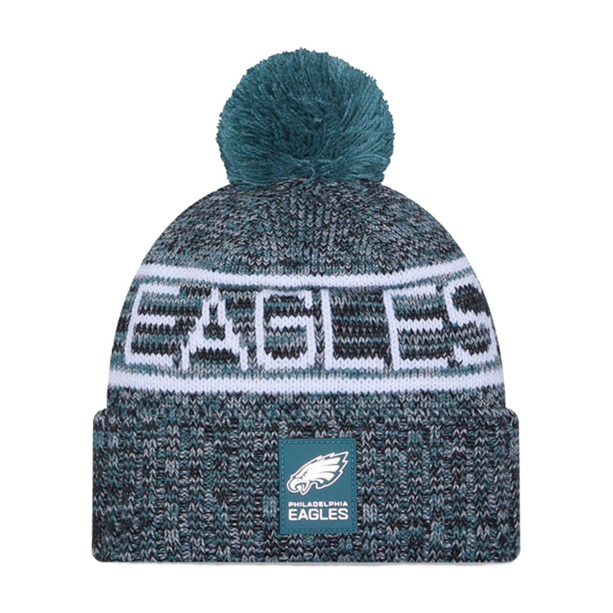 Philadelphia Eagles Script Pom Cuffed Knit Beanie - New Era -