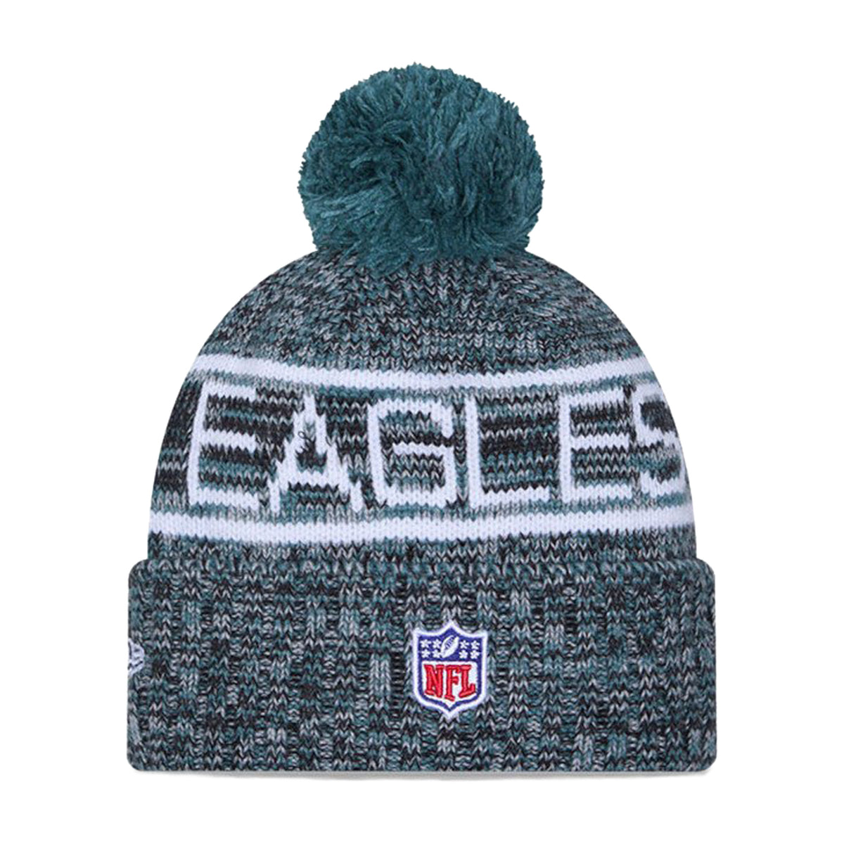 Philadelphia Eagles Script Pom Cuffed Knit Beanie - New Era -