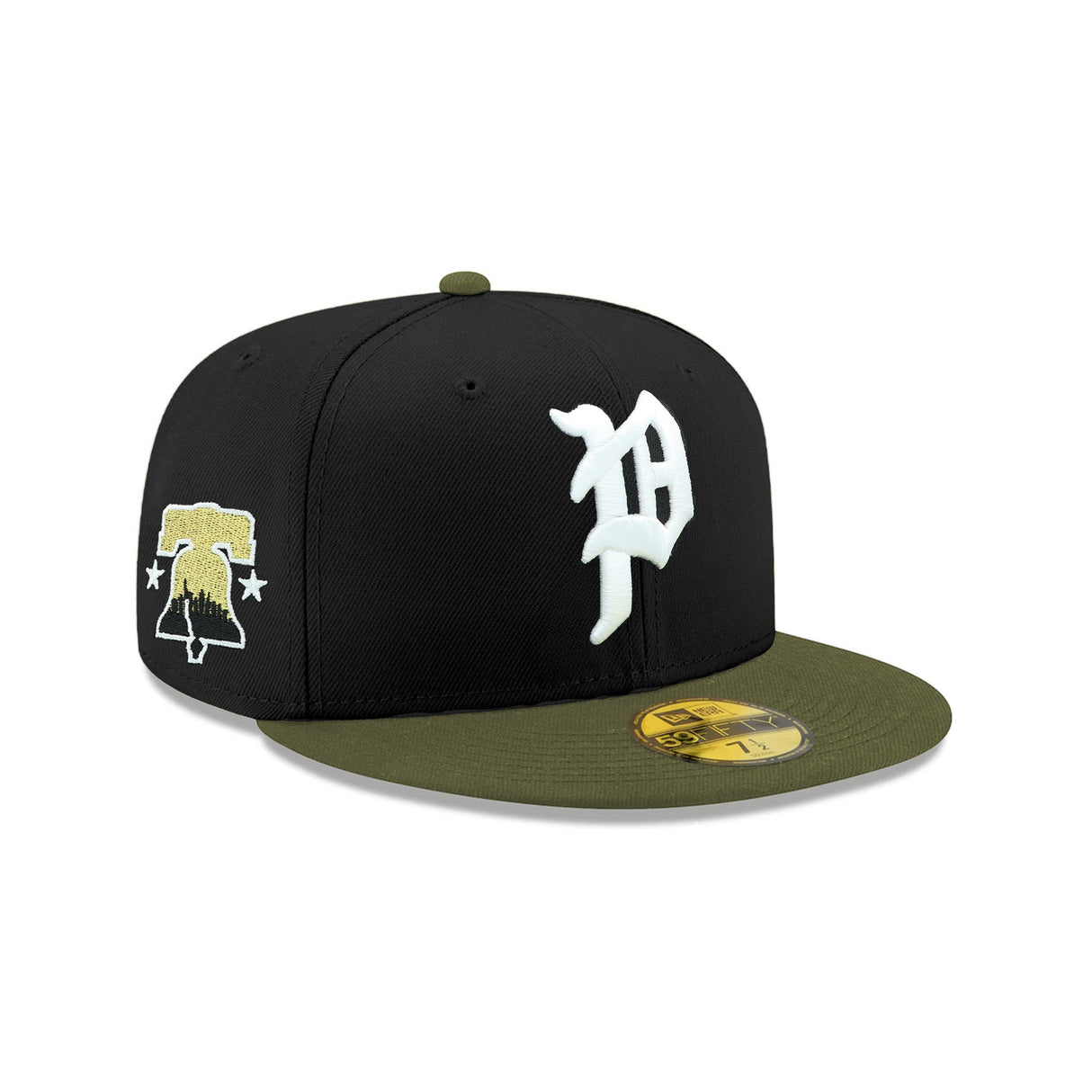 Philadelphia Phillies 1925 Liberty Bell Side Patch Black & Olive 59FIFTY Fitted Hat - New Era - 23862142001