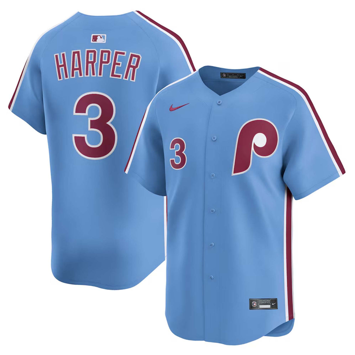 Philadelphia Phillies Bryce Harper Nike® Light Blue Alternate LIMITED Jersey - Nike -
