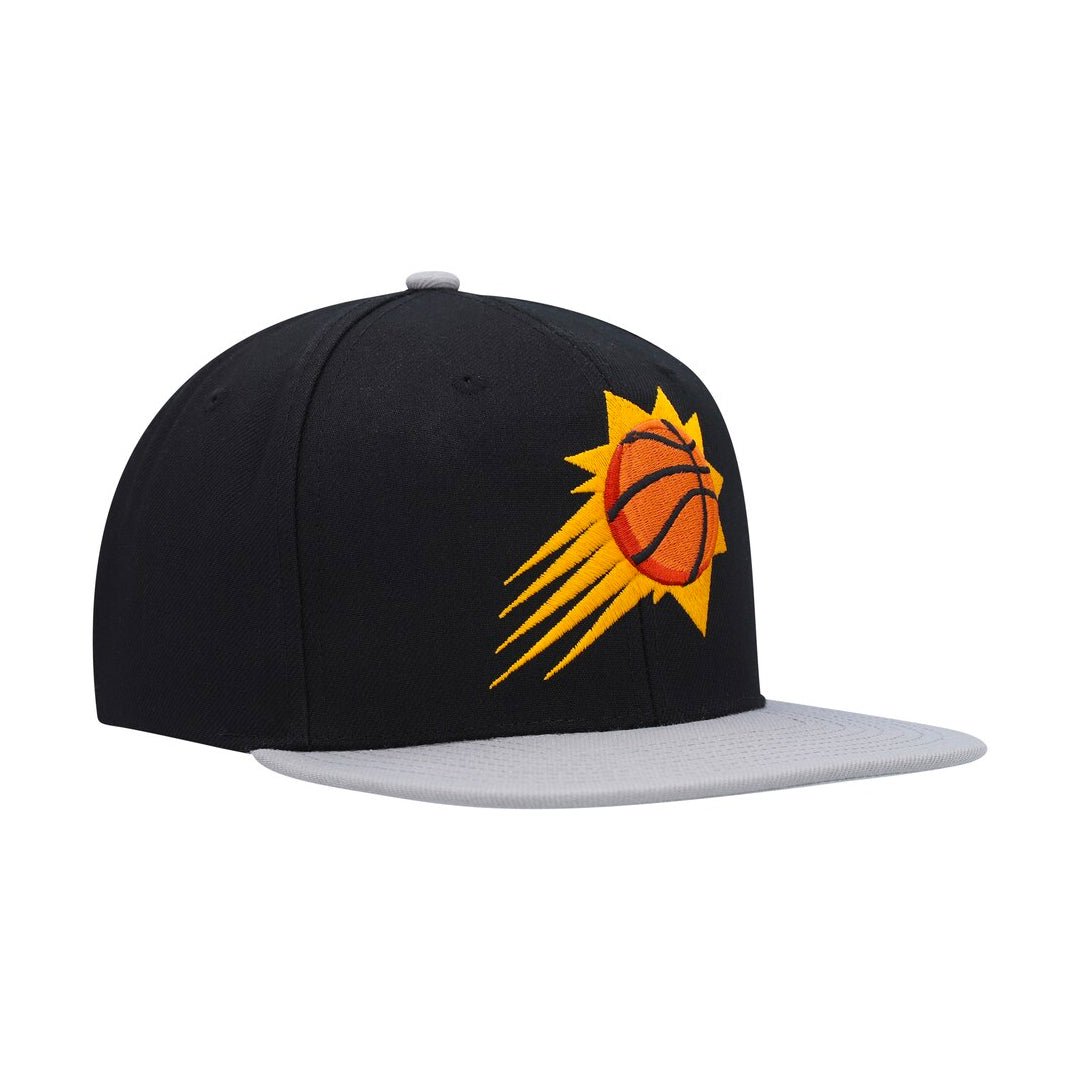 Phoenix Suns Black and Gray Core Classics Essentials Snapback Hat - Mitchell & Ness -