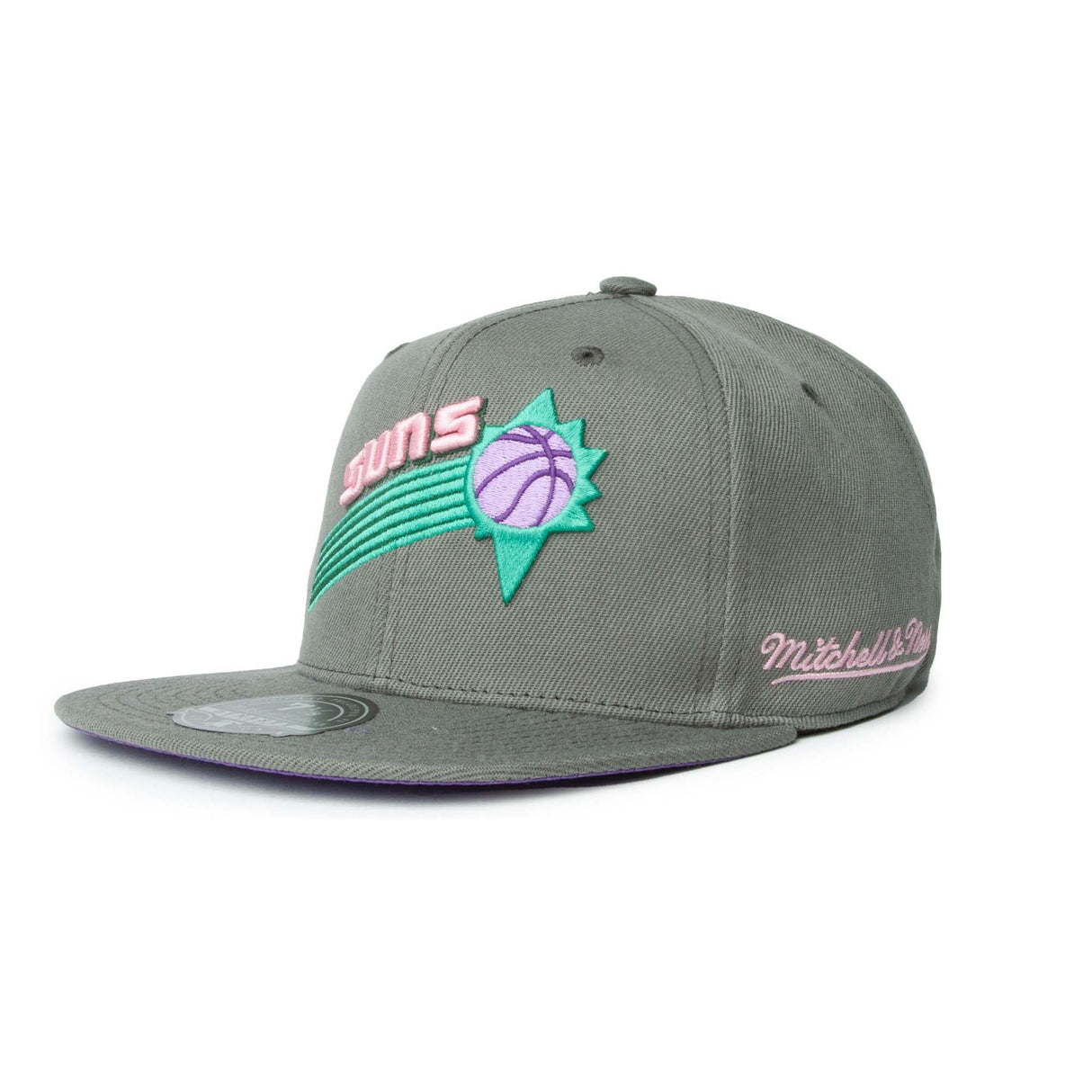 Phoenix Suns Silver Classic Fitted Hat - Mitchell & Ness -