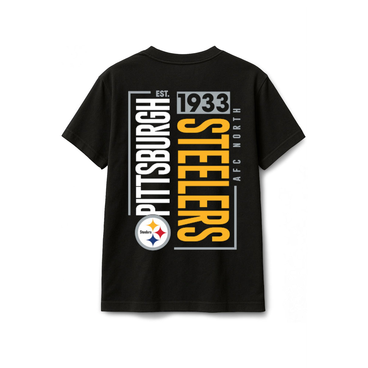 Pittsburgh Steelers Black New Era 2 - Hit Boxy T-Shirt - New Era -