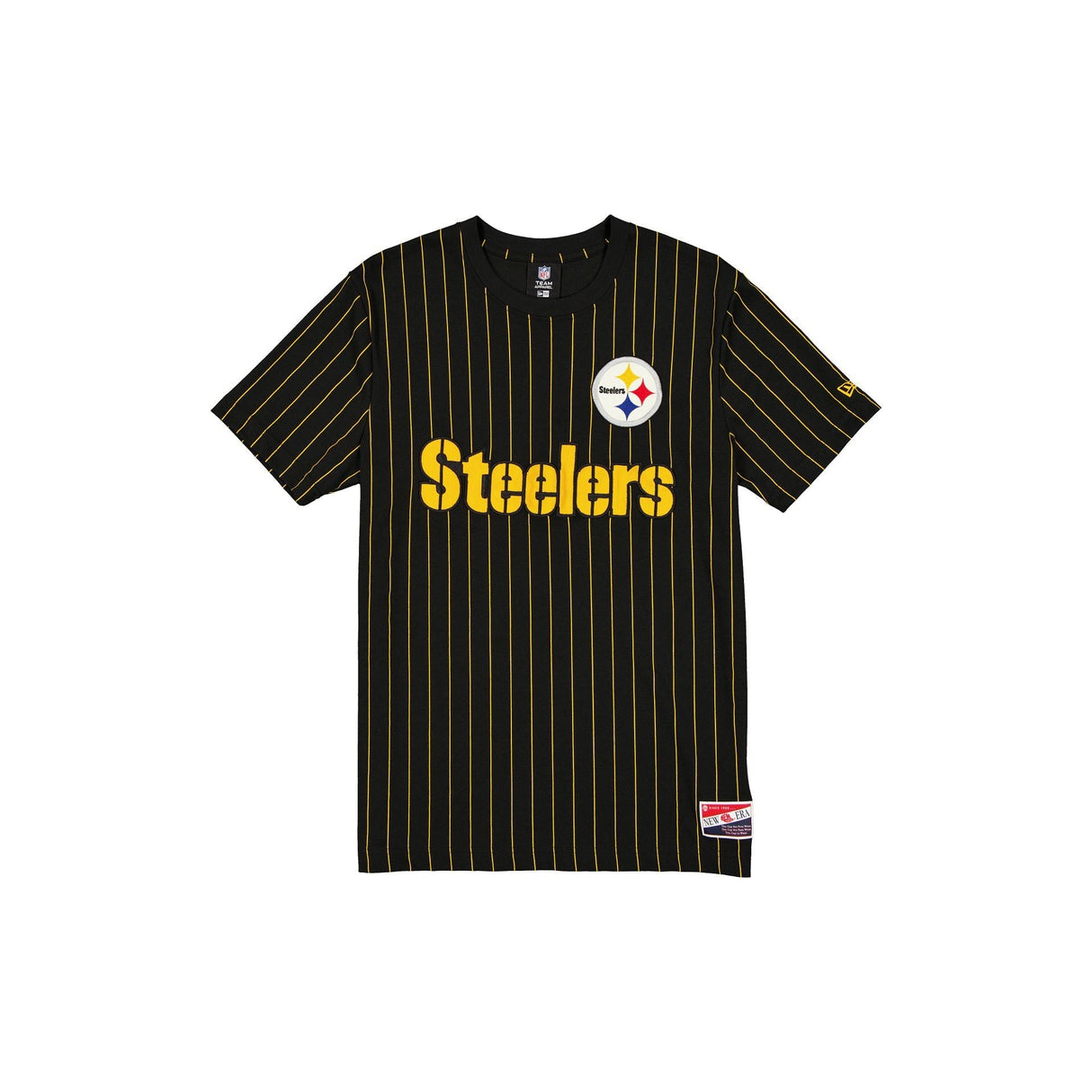 Pittsburgh Steelers Black & Yellow Pinstripe New Era Throwback T-Shirt - New Era -