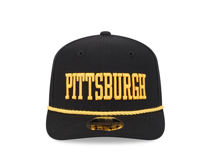 Pittsburgh Steelers Wordmark Black 9SEVENTY Rope Stretch - Snap Hat - New Era - 237404129