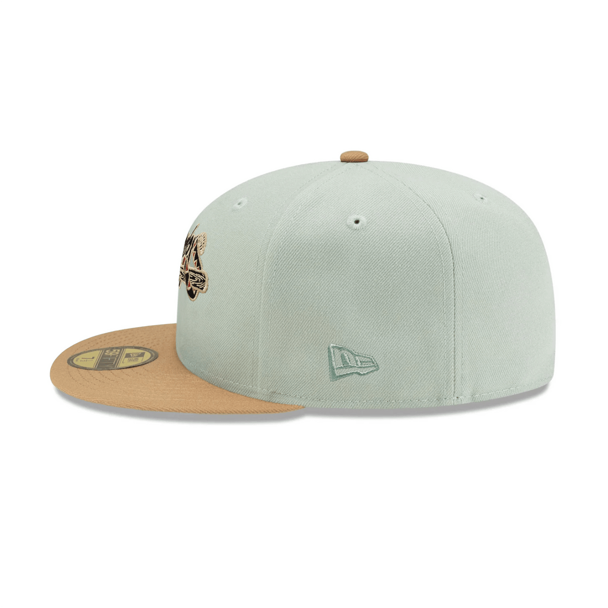 Reno Aces Retro Sidewinders Everest Green Khaki 59FIFTY Fitted Hat - New Era - 236205410201