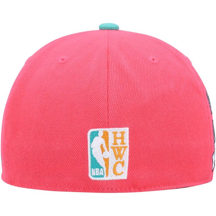 San Antonio Spurs Pink/Aqua 2 - Tone HWC Snapback Hat - Mitchell & Ness -