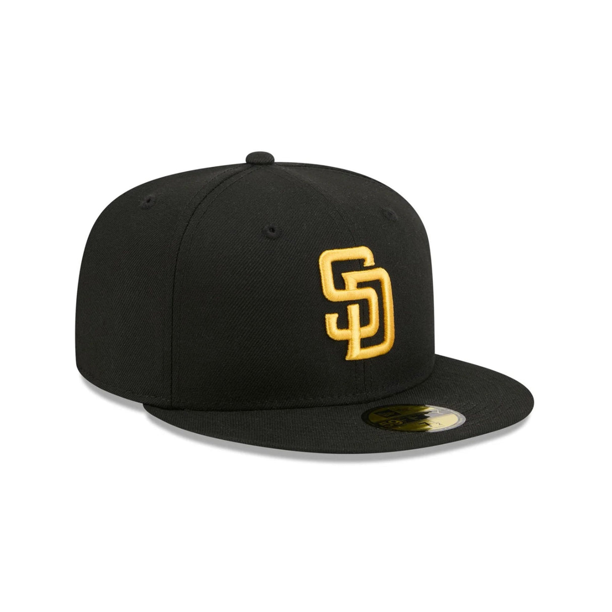 San Diego Padres Basic Black & Gold Logo 59FIFTY Fitted Hat - New Era - 23863641901