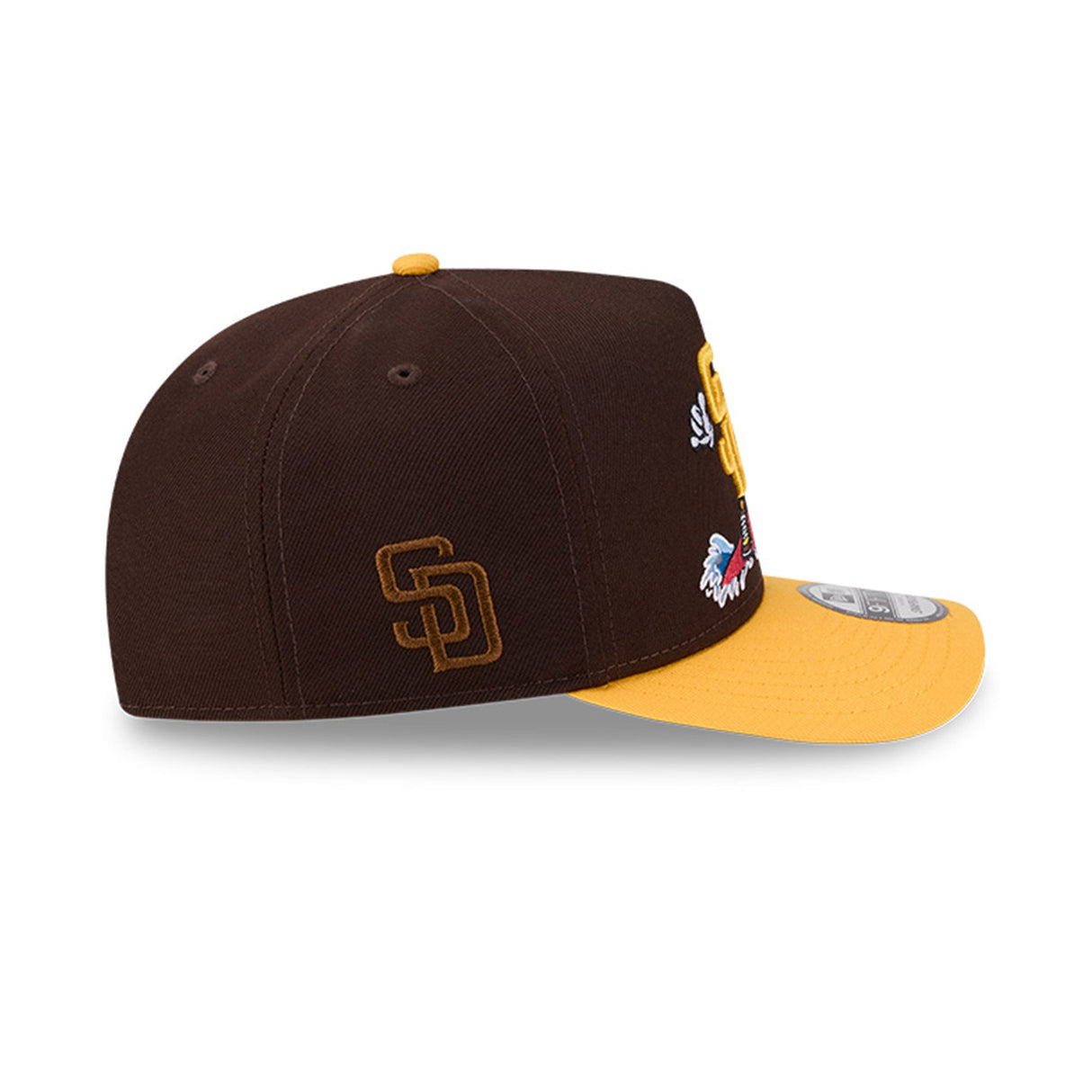 San Diego Padres Cartoon Surf Brown & Gold 9FIFTY A - Frame Snapback Hat - New Era - 230118419