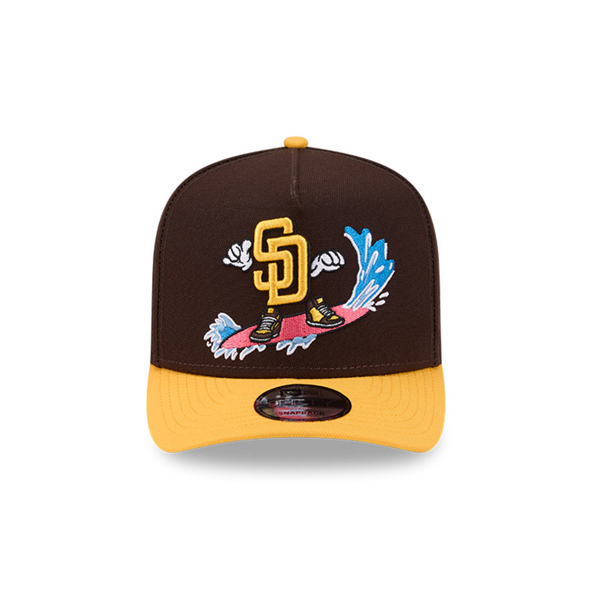 San Diego Padres Cartoon Surf Brown & Gold 9FIFTY A - Frame Snapback Hat - New Era - 230118419