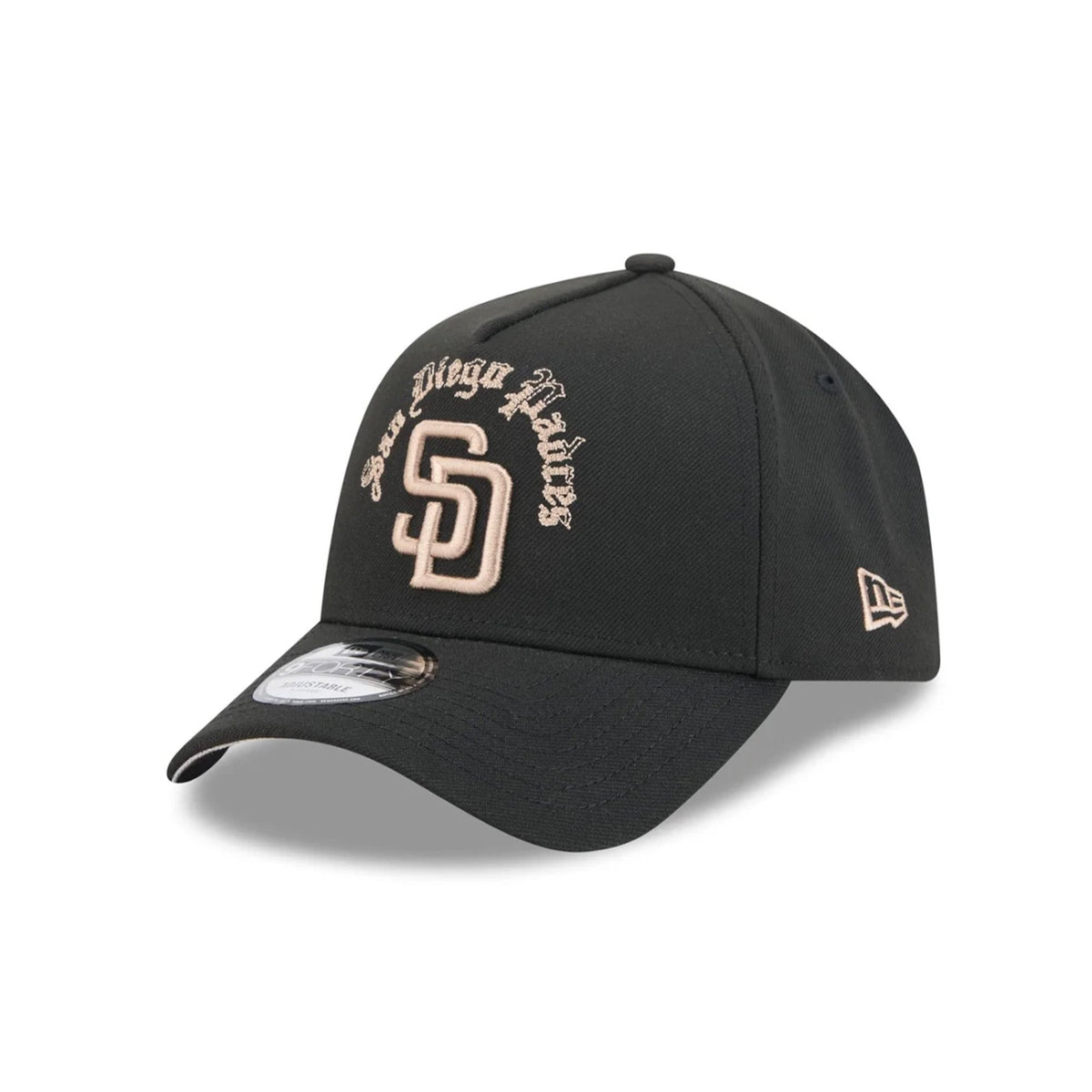 San Diego Padres Gothic Lettering Black 9FORTY A-Frame Snapback Hat - New Era - 230144419