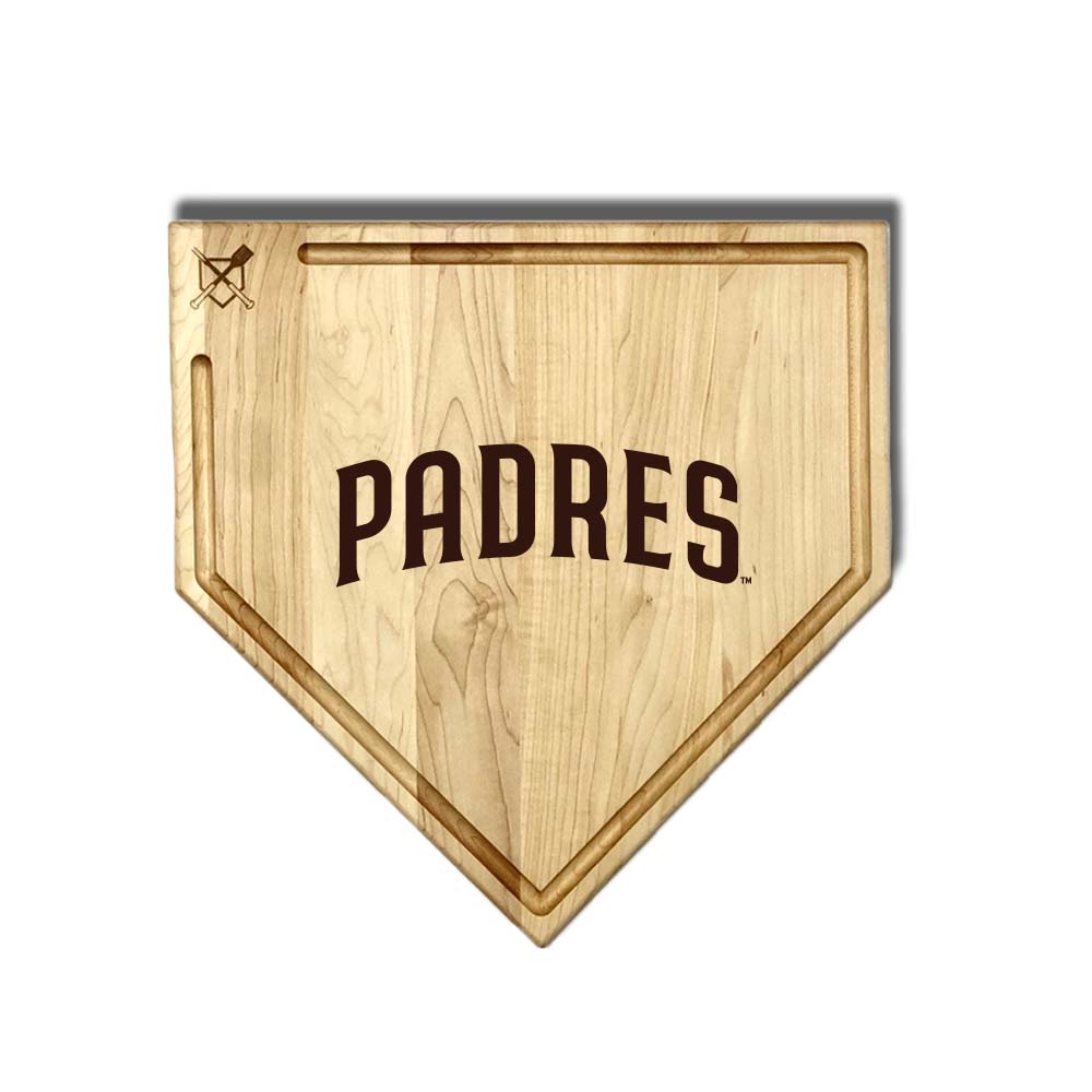 San Diego Padres Home Plate Cutting Boards | Multiple Sizes | Multiple Designs - Baseball BBQ -