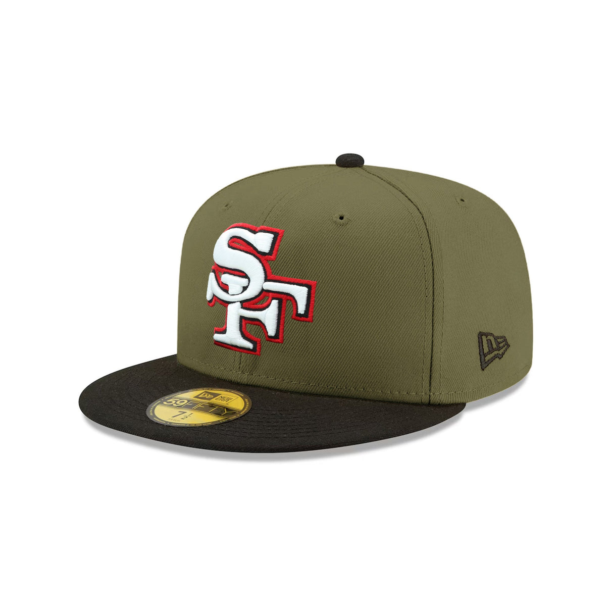 San Francisco 49ers 60th Anniversary Side Patch Olive & Black 59FIFTY Fitted Hat - New Era - 23740110112